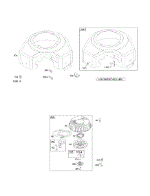 Blower Housing, Rewind Starter parts for Briggs & Stratton Engine 351777-1117-A1 from AppliancePartsPros.com