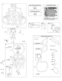 Cylinder, Engine Sump, Gasket Set - Engine, Piston, Rings, Connecting Rod parts for Briggs & Stratton Engine 351777-1132-E1 from AppliancePartsPros.com