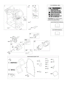 Camshaft, Crankshaft, Cylinder, Gasket Set-Engine, Piston, Rings, Connecting Rod parts for Briggs & Stratton Engine 354447-0119-E1 from AppliancePartsPros.com