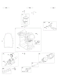 Cylinder, Crankshaft, Piston / Rings / Rods parts for Briggs & Stratton Engine 355447-0110-G2 from AppliancePartsPros.com
