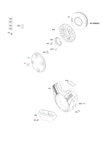 Blower Housing, Flywheel, Rotating Screen parts for Briggs & Stratton Engine 355447-0111-01 from AppliancePartsPros.com