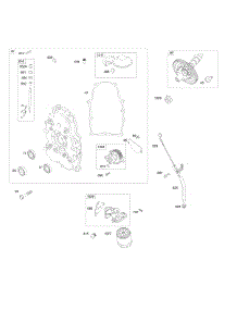 Crankcase Cover, Camshaft, Oil Filter / Adapter parts for Briggs & Stratton Engine 355447-0118-01 from AppliancePartsPros.com