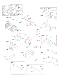 Exhaust System parts for Briggs & Stratton Engine 356447-0199-G1 from AppliancePartsPros.com