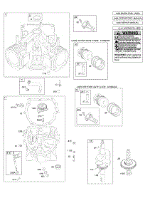 Camshaft, Crankshaft, Cylinder, Engine Sump, Piston, Rings, Connecting Rod parts for Briggs & Stratton Engine 358777-0114-E1 from AppliancePartsPros.com
