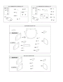 Gasket Set - Engine, Gasket Set - Valve, Kit -Carburetor Overhaul parts for Briggs & Stratton Engine 358777-0119-B1 from AppliancePartsPros.com