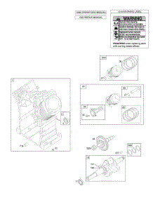 Cylinder, Camshaft, Crankshaft, Piston, Rings, Connecting Rod parts for Briggs & Stratton Engine 359447-0115-E1 from AppliancePartsPros.com