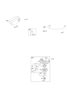 Exhaust System, Rewind Starter parts for Briggs & Stratton Engine 380777-0131-E2 from AppliancePartsPros.com