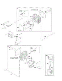 Cylinder Head, Valves parts for Briggs & Stratton Engine 380777-0138-E1 from AppliancePartsPros.com