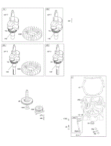 Crankshaft, Camshaft, Crankshaft Cover / Sump parts for Briggs & Stratton Engine 381777-0030-E1 from AppliancePartsPros.com
