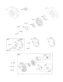 Flywheel, Rotating Screens, Rewind Starter, Rewind Starter parts for Briggs & Stratton Engine 385447-0152-B1 from AppliancePartsPros.com
