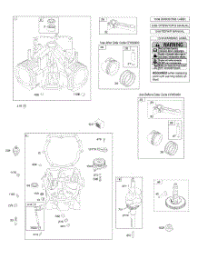 Crankshaft, Cylinder, Sump, Piston / Rings / Conn Rod parts for Briggs & Stratton Engine 385777-0118-E1 from AppliancePartsPros.com