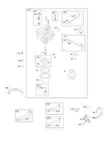 Carburetor, Fuel Supply, Cylinder Heads parts for Briggs & Stratton Engine 385877-0001-B1 from AppliancePartsPros.com