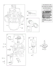 Crankshaft, Cylinder, Crankcase Cover / Sump, Piston / Rings / Connecting Rod parts for Briggs & Stratton Engine 385877-0001-B1 from AppliancePartsPros.com