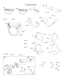 Blower Housing, Air Guides, Shrouds, Carburetor Cover, Rewind Starter parts for Briggs & Stratton Engine 386447-0008-B1 from AppliancePartsPros.com