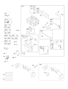 Carburetor, Fuel Supply, Intake Manifold, parts for Briggs & Stratton Engine 386777-0007-G1 from AppliancePartsPros.com
