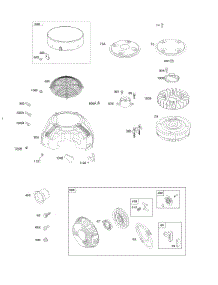 Blower Housing, Flywheel, Rewind Starter parts for Briggs & Stratton Engine 386777-0133-B1 from AppliancePartsPros.com
