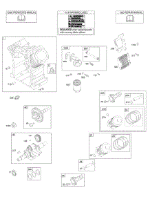 Connecting Rod, Piston / Rings, Cylinder, Crankshaft, Camshaft, Lubrication parts for Briggs & Stratton Engine 389445-0114-E1 from AppliancePartsPros.com