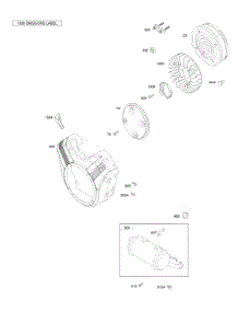 Flywheel, Blower Housing, Muffler parts for Briggs & Stratton Engine 389445-0114-E2 from AppliancePartsPros.com