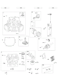Cylinder, Engine Sump, Crankshaft, Oil Cooler parts for Briggs & Stratton Engine 389575-0001-E1 from AppliancePartsPros.com