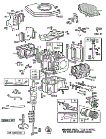 Cyl,Cyl Heads,Piston,Sump parts for Briggs & Stratton Engine 400707-0110-01 from AppliancePartsPros.com