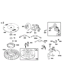 Flywheel,Fan,Misc Electrical parts for Briggs & Stratton Engine 400707-1520-01 from AppliancePartsPros.com