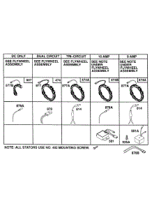 Alternator Chart parts for Briggs & Stratton Engine 400707-4001-99 from AppliancePartsPros.com
