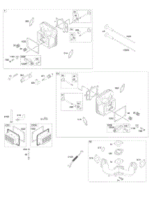 Cylinder Head, Rocker Arm Cover, Intake Manifold parts for Briggs & Stratton Engine 401577-0126-B1 from AppliancePartsPros.com