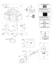 Cylinder, Crankshaft, Camshaft, Air Guides, Piston, Rings, Connecting Rod parts for Briggs & Stratton Engine 401577-0127-B1 from AppliancePartsPros.com