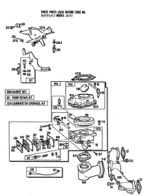 Carburetor Assembly,Manifold parts for Briggs & Stratton Engine 401707-0111-99 from AppliancePartsPros.com