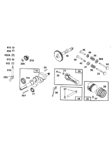 Piston Group, Crankshaft parts for Briggs & Stratton Engine 402437-1106-01 from AppliancePartsPros.com