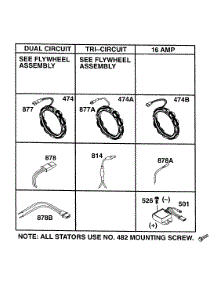 Alternator Chart parts for Briggs & Stratton Engine 402437-1206-01 from AppliancePartsPros.com