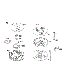 Flywheel, Screens parts for Briggs & Stratton Engine 402437-4012-01 from AppliancePartsPros.com