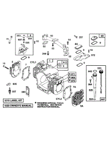 Cylinder,Cyl Heads,Piston parts for Briggs & Stratton Engine 402447-1220-01 from AppliancePartsPros.com