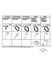 Alternator Chart parts for Briggs & Stratton Engine 402707-1216-01 from AppliancePartsPros.com
