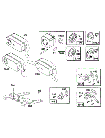 Mufflers Groups, Deflectors parts for Briggs & Stratton Engine 402707-1216-01 from AppliancePartsPros.com