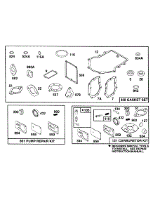 Gasket Sets parts for Briggs & Stratton Engine 402707-1222-01 from AppliancePartsPros.com