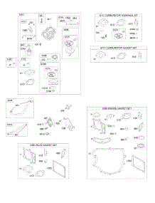 Carburetor, Fuel Supply, Gasket Set - Engine, Gasket Set - Valve, Kit - Carburetor Overhaul parts for Briggs & Stratton Engine 4045A7-0285-E1 from AppliancePartsPros.com