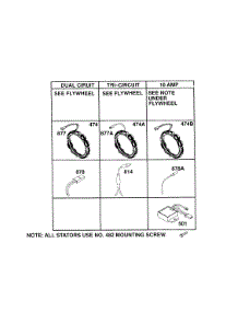 Alternator Chart parts for Briggs & Stratton Engine 404707-1205-01 from AppliancePartsPros.com