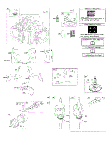 Cylinder, Crankshaft, Camshaft, Air Guides, Piston, Rings, Connecting Rod parts for Briggs & Stratton Engine 405577-0113-E1 from AppliancePartsPros.com