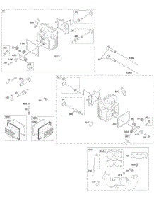 Cylinder Head, Intake Manifold, Valves parts for Briggs & Stratton Engine 405777-0141-E1 from AppliancePartsPros.com