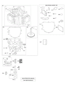 Crankcase Cover / Sump, Cylinder, Gasket Set-Engine parts for Briggs & Stratton Engine 406577-0301-E1 from AppliancePartsPros.com