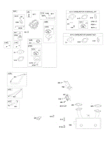 Carburetor, Exhaust System, Fuel Supply, Kit - Carburetor Overhaul parts for Briggs & Stratton Engine 407577-0294-E1 from AppliancePartsPros.com