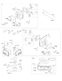 Cylinder Head, Rocker Arm Cover, Intake Manifold parts for Briggs & Stratton Engine 407777-0176-E1 from AppliancePartsPros.com