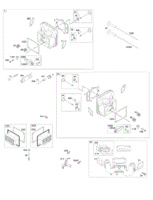 Cylinder Head, Rocker Arm Cover, Intake Manifold parts for Briggs & Stratton Engine 409777-0001-01 from AppliancePartsPros.com