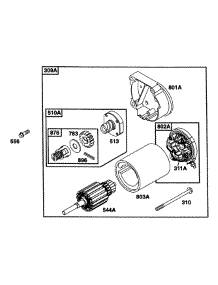 Electric Starter parts for Briggs & Stratton Engine 40A777-1250-01 from AppliancePartsPros.com