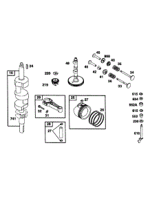 Piston Group, Gears parts for Briggs & Stratton Engine 40A777-1250-01 from AppliancePartsPros.com