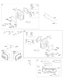 Cylinder Head, Rocker Arm Cover, Intake Manifold parts for Briggs & Stratton Engine 40G777-0132-B1 from AppliancePartsPros.com