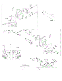 Cylinder Head, Rocker Arm Cover, Intake Manifold parts for Briggs & Stratton Engine 40N877-0003-G1 from AppliancePartsPros.com