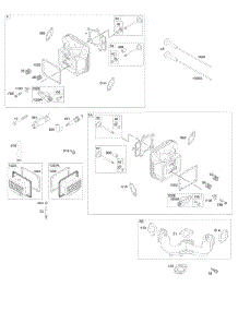 Cylinder Head, Rocker Arm Cover, Intake Manifold parts for Briggs & Stratton Engine 40R677-0010-G1 from AppliancePartsPros.com