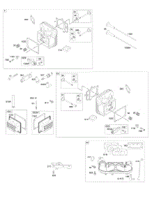 Cylinder Head, Rocker Arm Cover, Intake Manifold parts for Briggs & Stratton Engine 40R877-0014-B1 from AppliancePartsPros.com